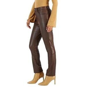 Buckle Shinestar High Waist Faux Leather Pant Size Medium
